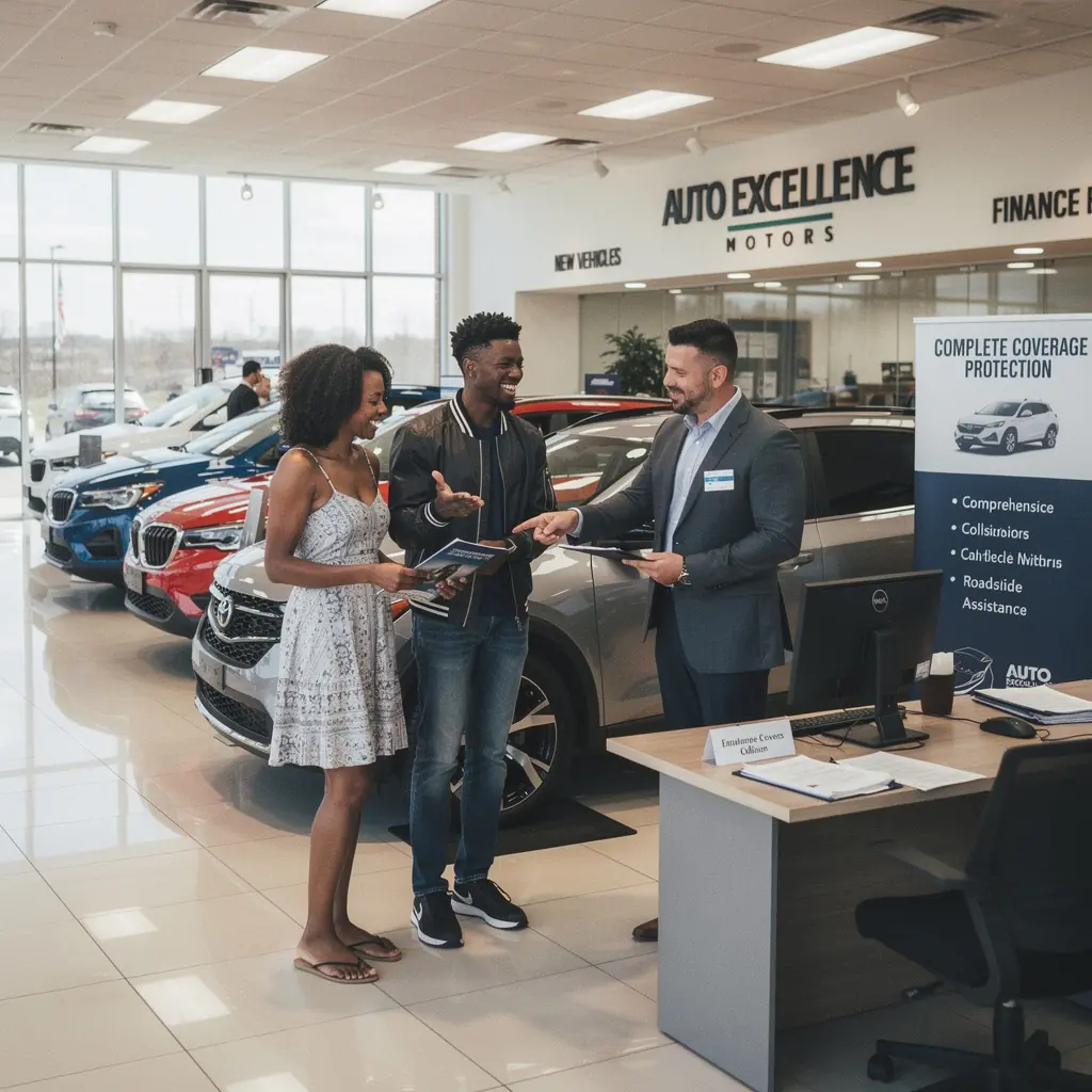 Изображение специалиста, консультирующего клиента по вопросам автомобильной страховки.